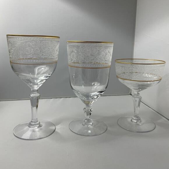 Fostoria Renaissance‎ Vintage Iced Tea Glass with Gold Trim EUC - Picture 5 of 6